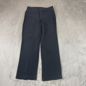 Talbots Pants Women 2P Petite Black 100% Irish Linen Wide Leg Vacation‎ Relaxed